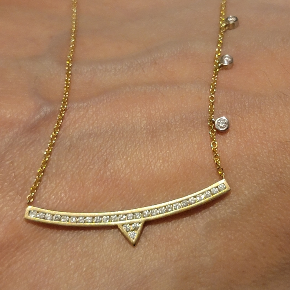 Meira t 14k YELLOW GOLD DIAMOND NECKLACE 💎 💛 18"